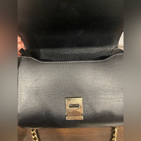 GIVENCHY Textured Calfskin Mini Pandora Box Chain Crossbody Bag Black - Picture 7 of 10